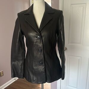 Avanti classic black leather jacket, size s
